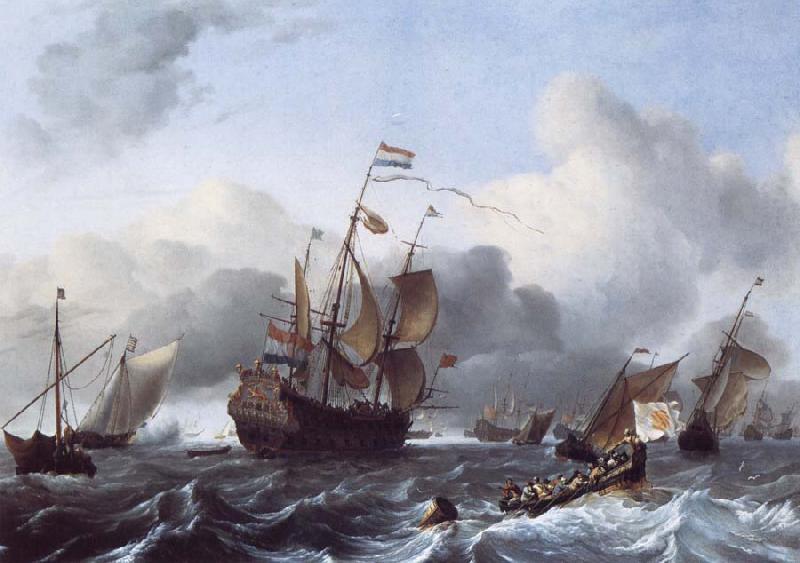 Ludolf Backhuysen The Eendracht and a Fleet of Dutch Men-of-War Sweden oil painting art